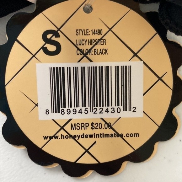 Honeydew Intimates Peek-A-Dew Lucy Hipster Black Lace Mesh Thong Strappy Panty - Picture 5 of 12